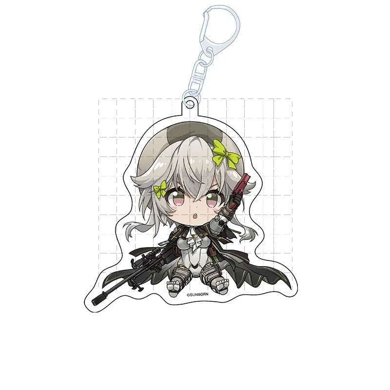 Game Girls Frontline Keychain Doll Anime RO635 M4A1 M16A1 UMP45 UMP9 Acrylic Keyring Pendant for Gift view 2
