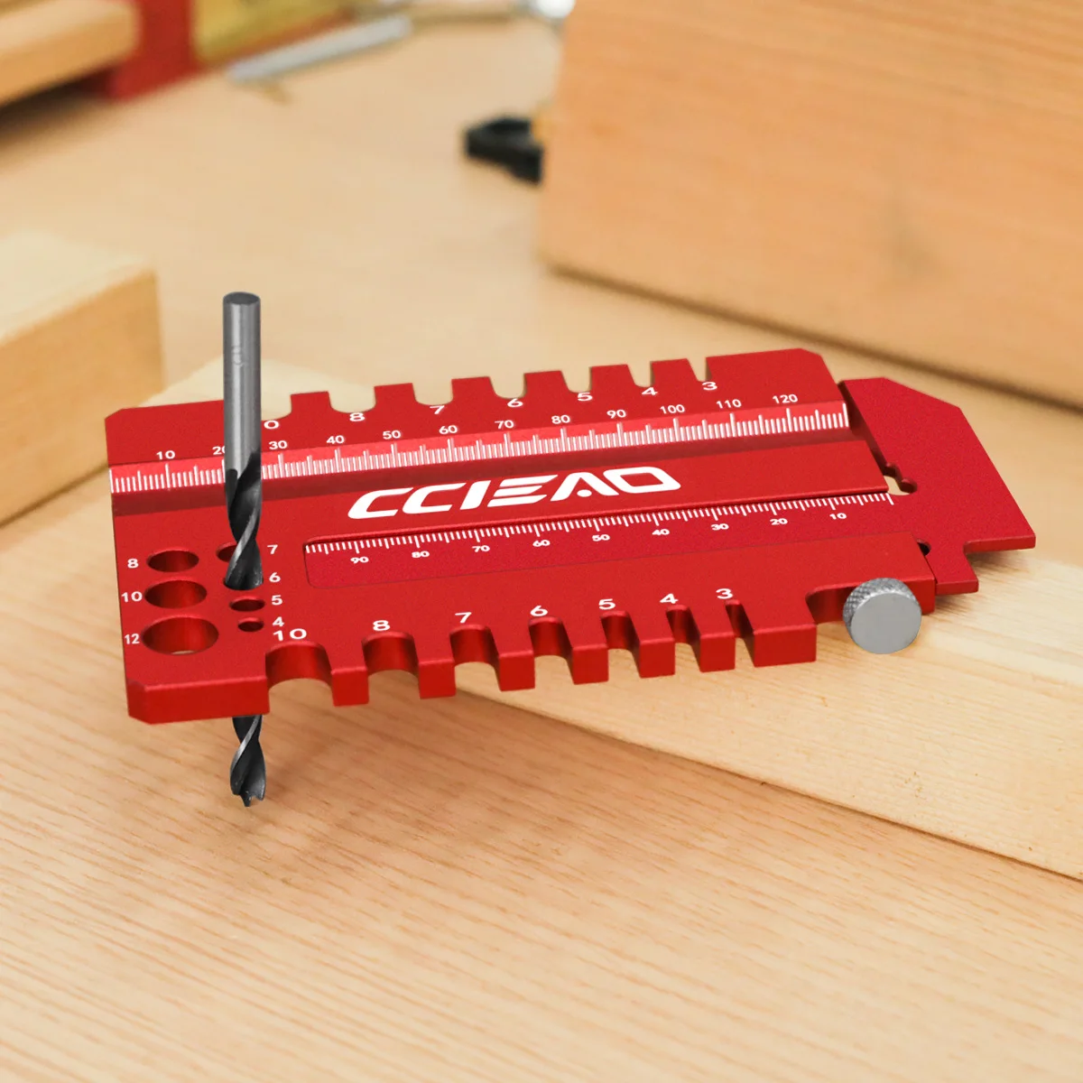New Alloy Woodworking Multi-Tool: 4-in-1 Drill Guide, Positioning Jig, Measuring Ruler & Marking Gauge for DIY Carpentry
