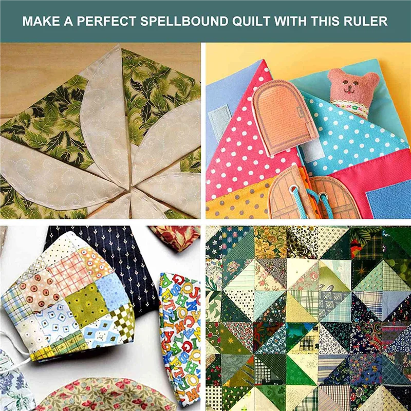 

AA49 2X 90-градусная линейка для одеяла с двойной полосой, 10-дюймовые акриловые треугольные линейки для квилтинга, нескользящие линейки и шаблоны для квилтинга
