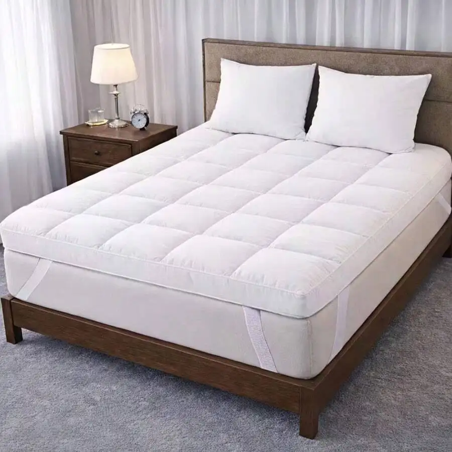 Extra-Thick Mattress Cover With Cushioning Topper - Spill-Proof & Stain-Resistant Bed Suitable For Bedrooms, Student Dorms, , -