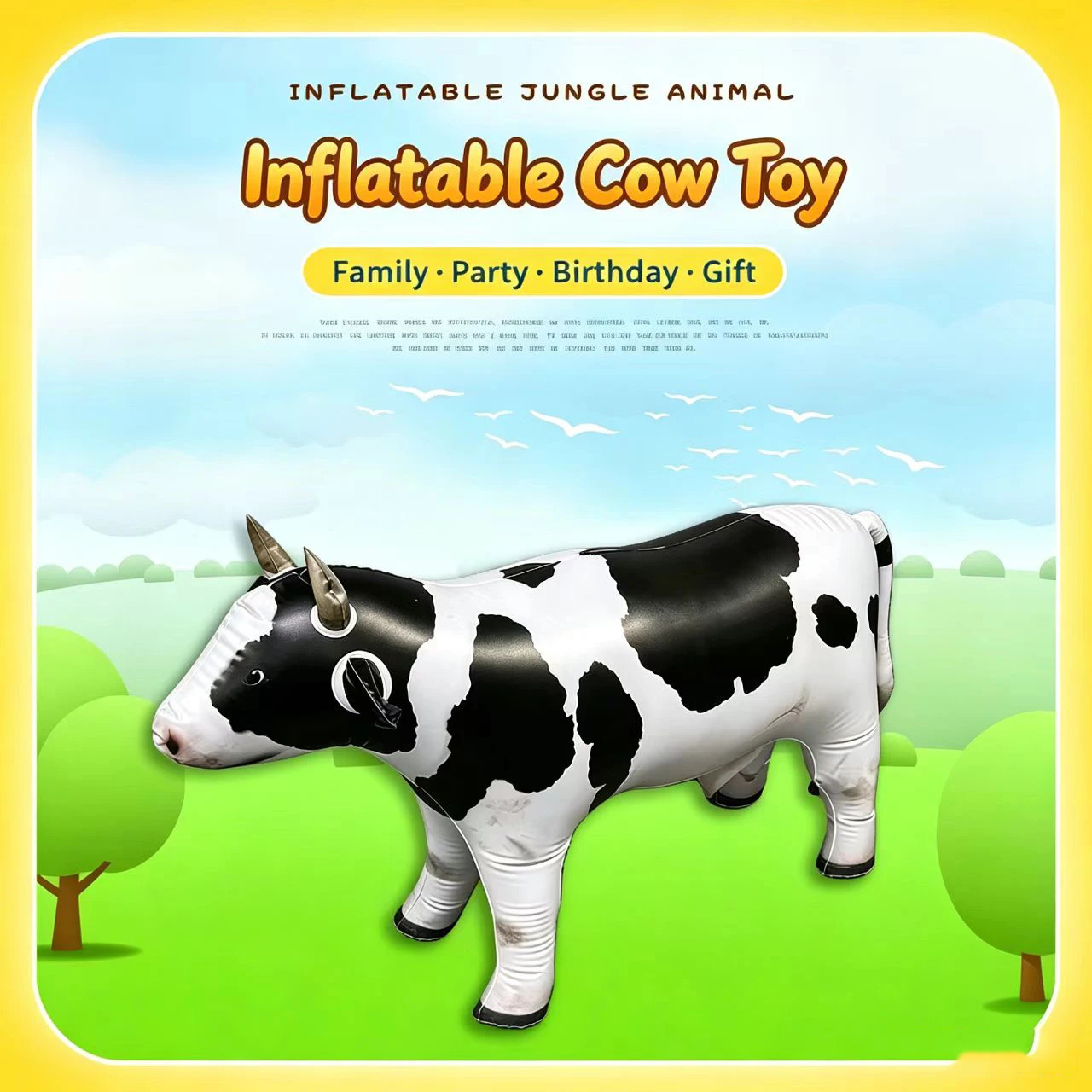 1PC Inflatable Cow Blow up Farm Animals Western Birthday Party Decorations Decorative Inflatable Animals Gifts for Farm