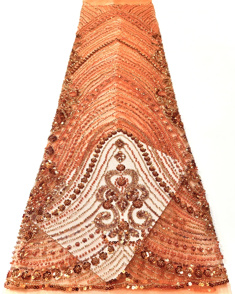 

Нигерийская высококачественная африканская вышитая кружевная ткань с блестками для свадебных платьев, дизайн из бисера, стиль 2026