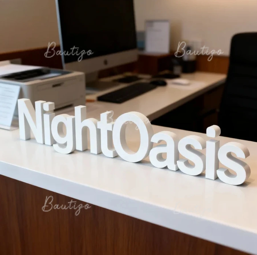 حروف أبجدية بيضاء من مادة PVC - تصميم اسم شخصي DIY ديكور فني قائم بذاته لحفلات الزفاف والمنزل يمكنك صنعه بنفسك