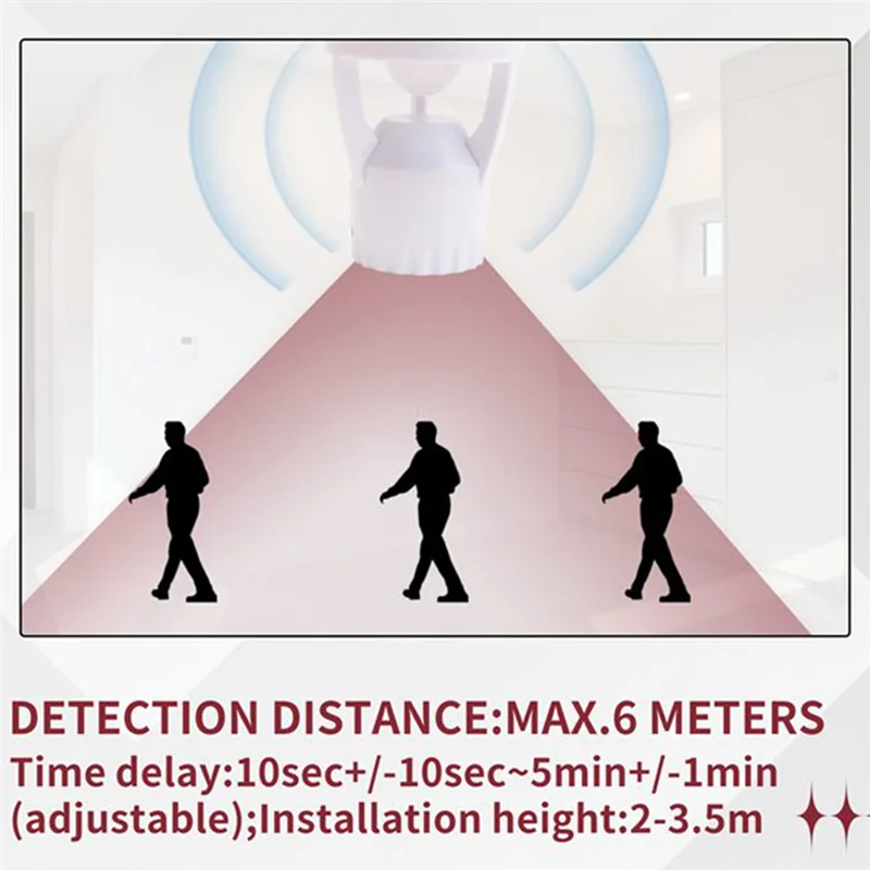 RISE-360 °   Base de lámpara con enchufe E27 de detección humana con sensor de movimiento infrarrojo IR, 3 uds CA 110-220V para iluminación LED