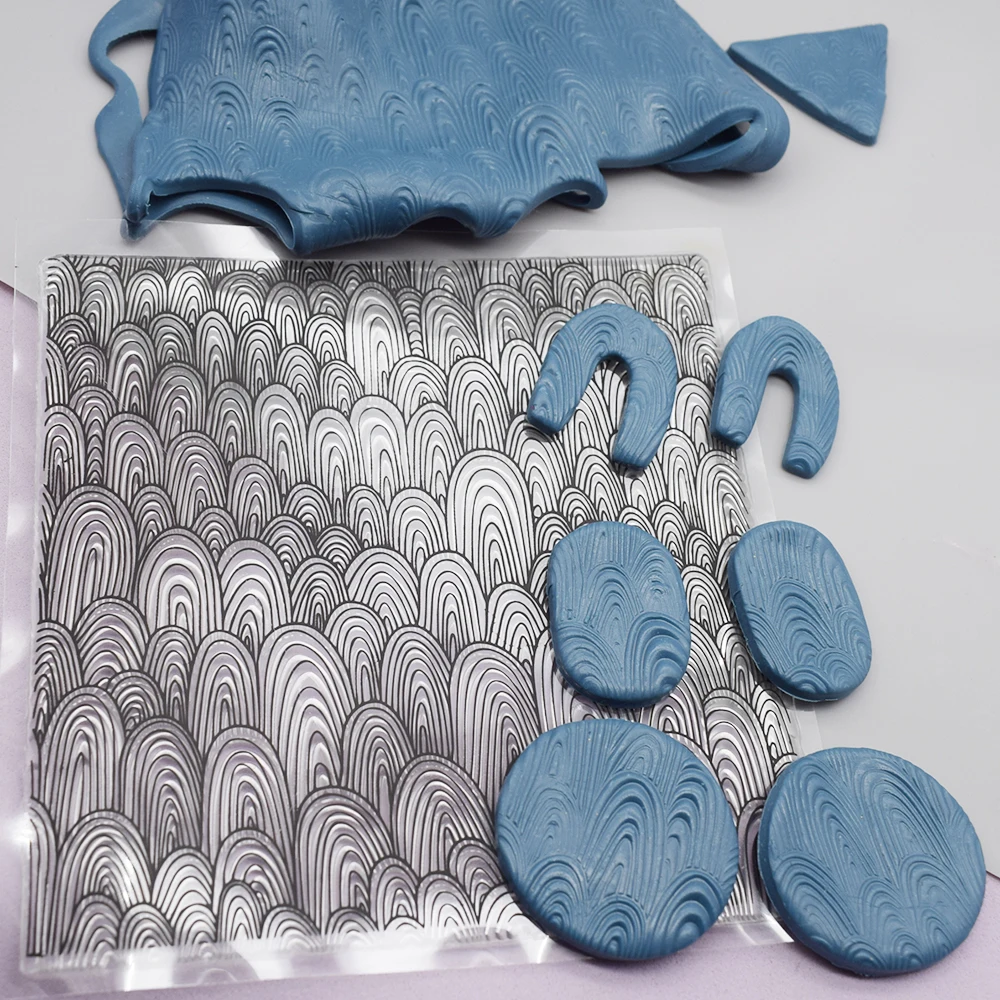 More Polymer Clay Texture Stamp Sheet Clear Emboss Mat DIY Clay Jewelry Making Mandala Paisley Scale Flower Animal Impression