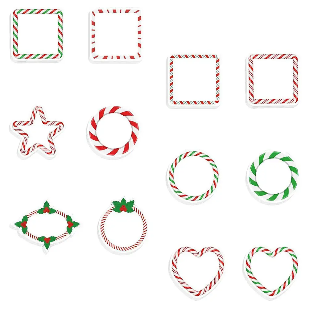 

Набор из 12 блокнотов для заметок с рождественским дизайном «Конфеты», легко приклеиваются, съемные, для дневников, планеров, дома