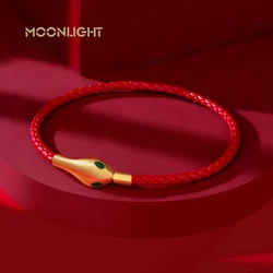 Classic Design Luxury Snakehead Bangles for Women Fashion Jewelry Genuine Braided Leather Bracelets Party Gifts Wholesale