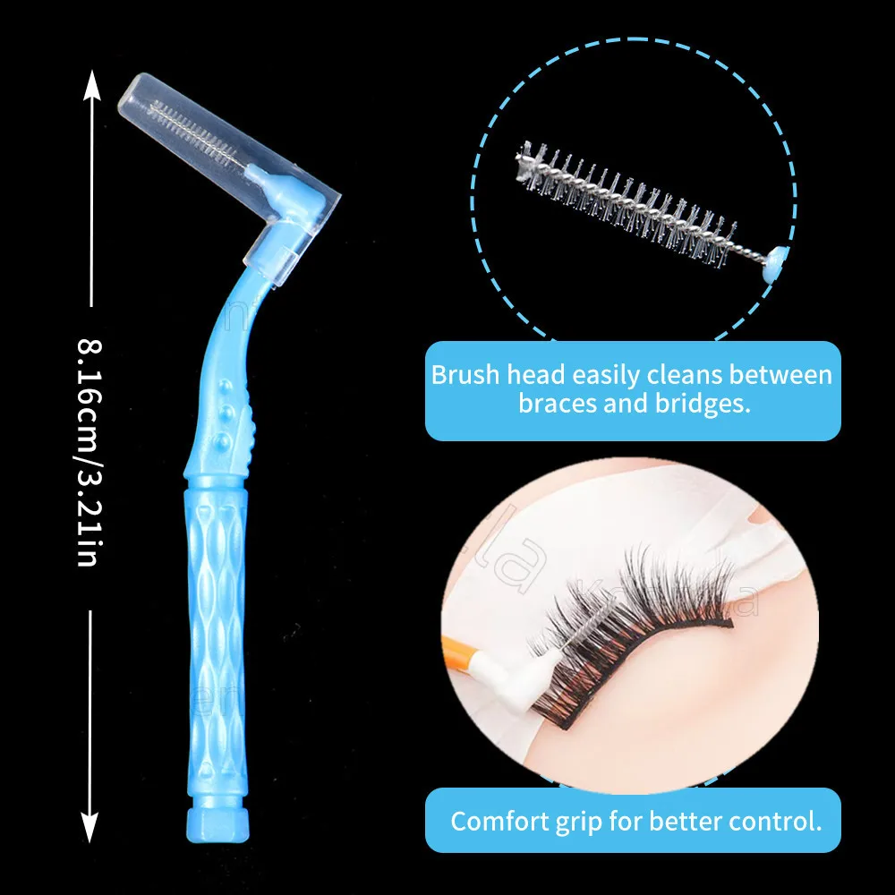 200Pcs Orthodontic Interdental Brush for Teeth Braces Inter Dental Brush Short Handle Mini Toothbrush for Brackets