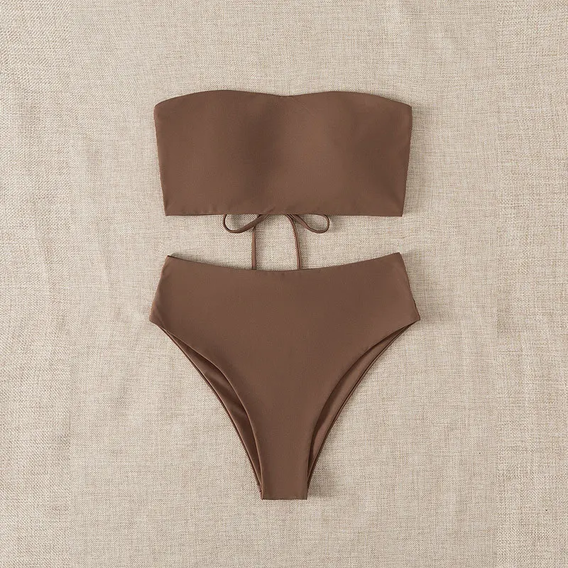 البرازيلي ثونغ ملابس السباحة حمالة مثير بيكيني مطبوع ملابس للنساء 2025 جديد ثوب السباحة بلون العصرية الصيف Biquini