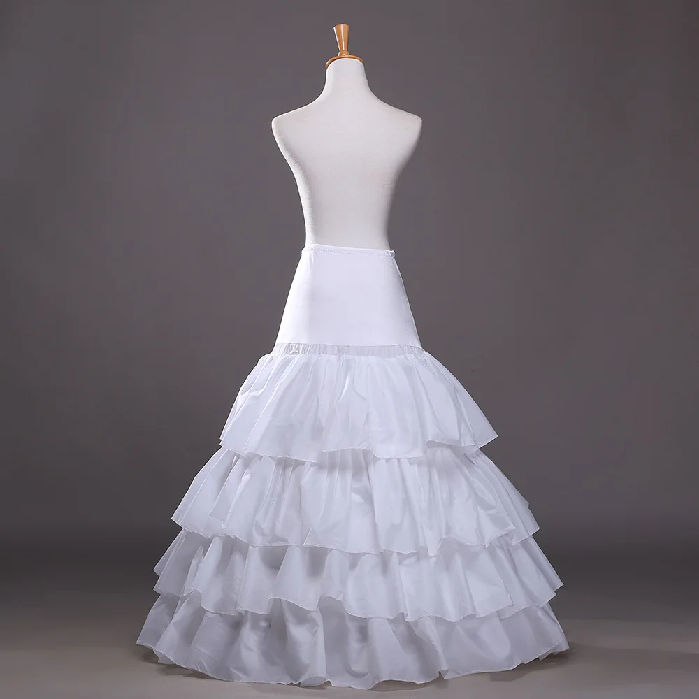 4 cerchi sottoveste per abito da sposa una linea gonna lunga gonna A cerchio abiti bianchi Crinolina intimo Crinoline