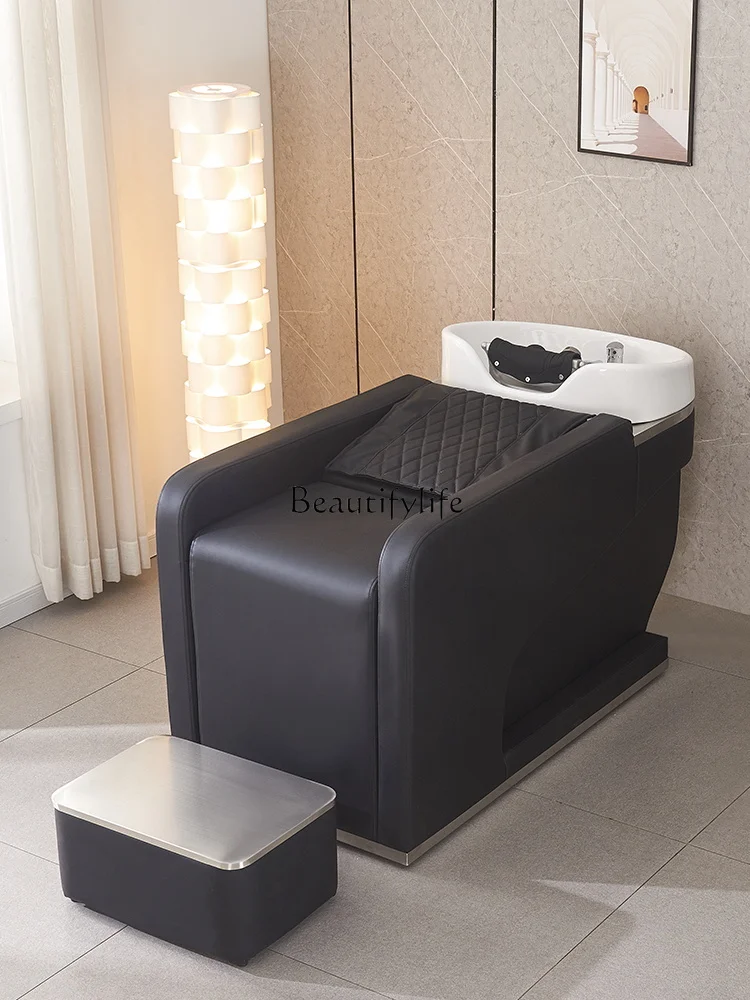 

New Hair Saloon Dedicated Shampoo Chair Fashion Simple and Light Luxury Jet Water Spout Half Lying Comfortable