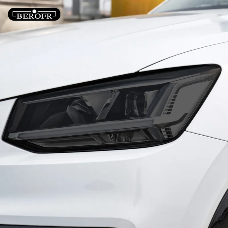 

2 шт. для Audi A3 A5 A7 Q2 Q7 2021, оттенок автомобильных фар, дымчатая черная защитная пленка, защитная прозрачная наклейка из ТПУ, аксессуары