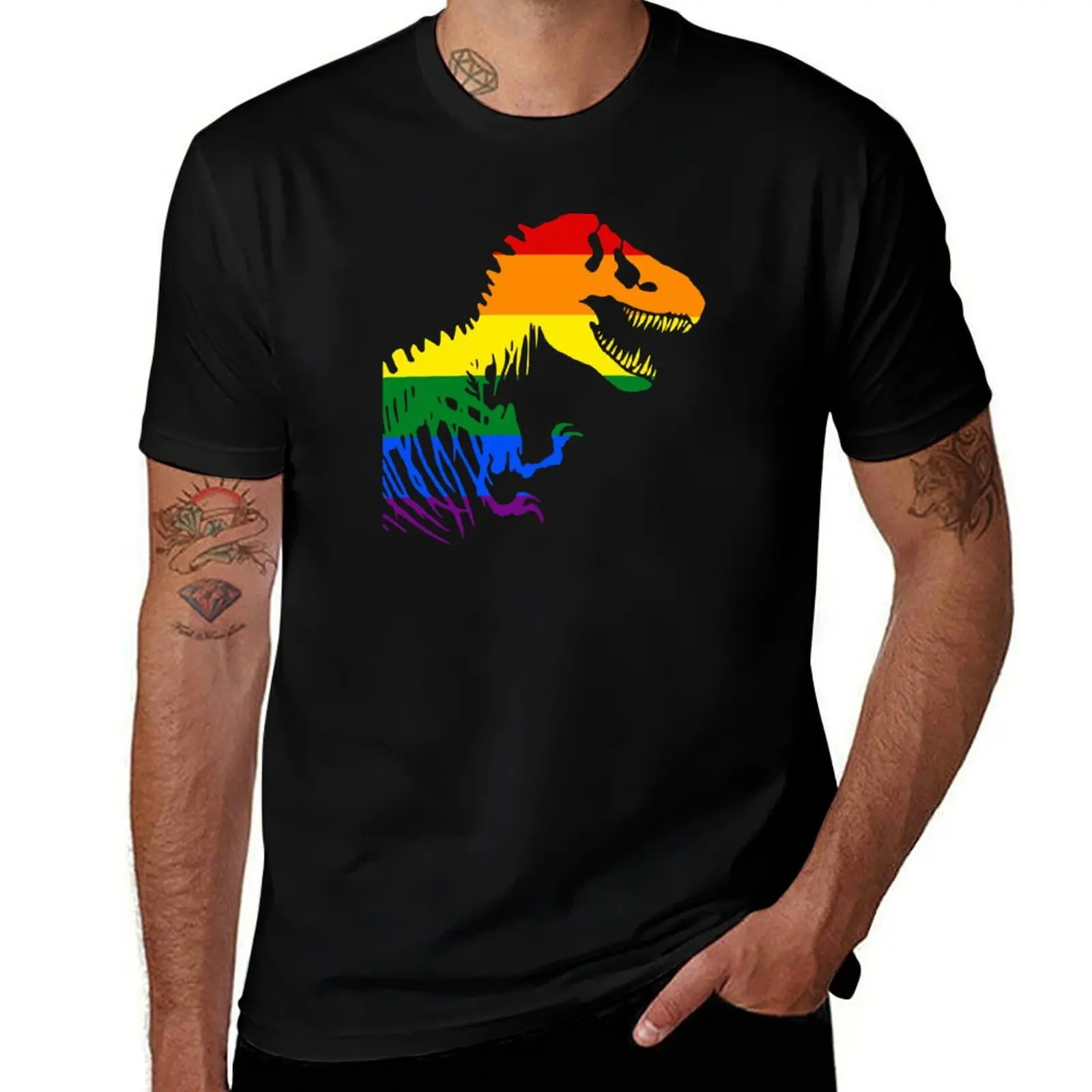 

LGBT Dinosaur T Rex National Pride March Gay Equality T-Shirt man t shirt cotton essential t shirt man tshirt T-shirt