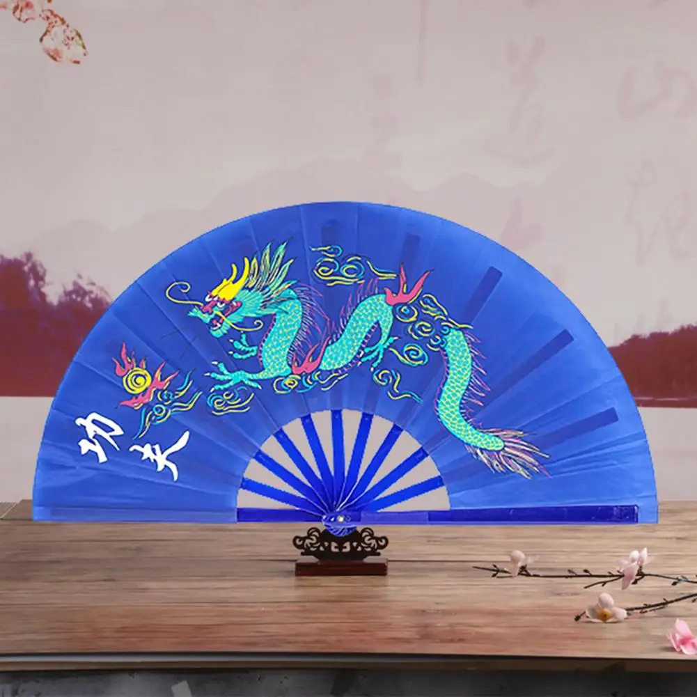 Metal Rivet Fan Elegant Chinese Style Folding Fan Durable Exquisite Pattern for Tai Chi Classical Dance Home Decoration Fine