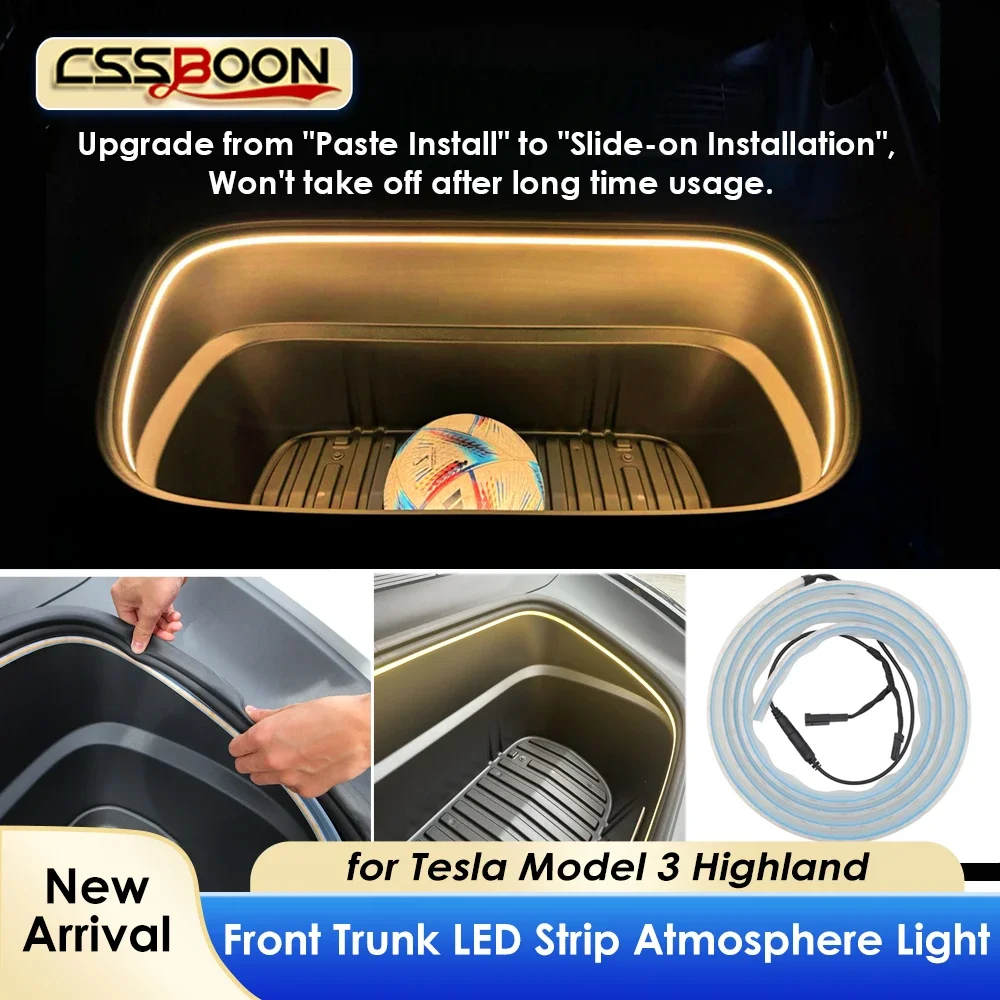 

Car Indoor Atmosphere Light Ambient Lighting Kit for Tesla Model 3 Highland 2023+ Auto Interior Decorative Atmosphere Led Light