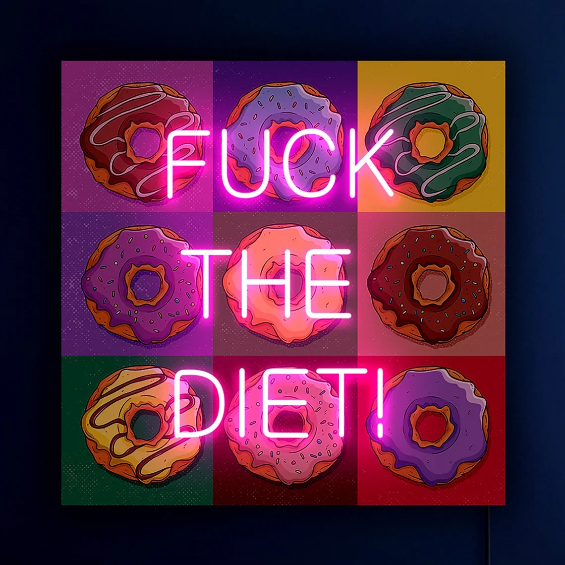 The Diet Led sign Donuts Neon Sign Diet Neon Sign Body Positive Neon Sign Sweet Neon Sign Donuts Wall Decor Diet Wall Decor