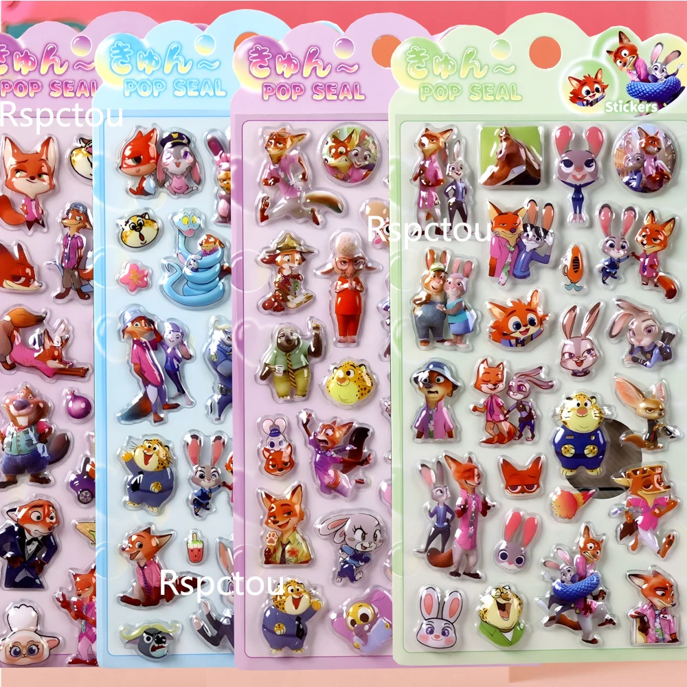 4 قطعة الكرتون مضحك ديزني Zootopia ثلاثية الأبعاد ملصقات الإغاثة لطيف الإبداعية فقاعة ملصق DIY بها بنفسك حقيبة الثلاجة الهاتف مكافأة الشارات الهدايا #2