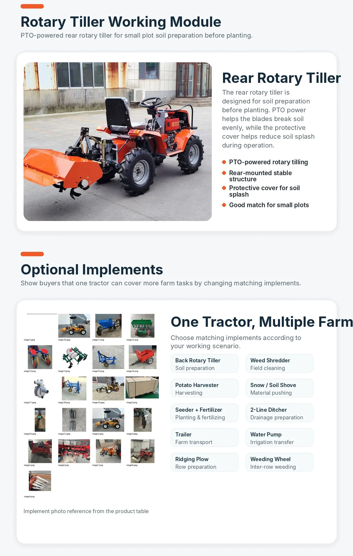 Neues Design Multifunktionaler Radtraktor, Meistverkaufte Landwirtschaftsmaschine, Anpassbare Karosseriefarbe, Kostenloser Versand – Detail 4
