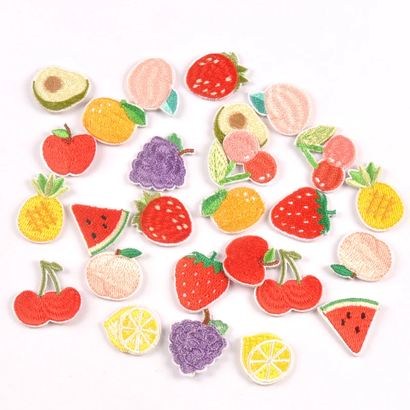 10 peças de Apliques de Frutas em Cartoon Mistos e Fofos, Sem Adesivo, DIY, Acessórios para Cabelo, Roupas, Chapéus, Calças e Meias cp4287