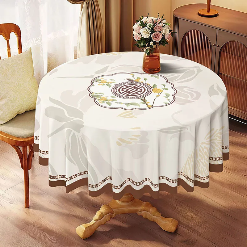 New Chinese Pvc Square Tablecloth High Quality Waterproof Oil-Proof Dining Table Decoration Comfortable Anti-Scratch Table Cover