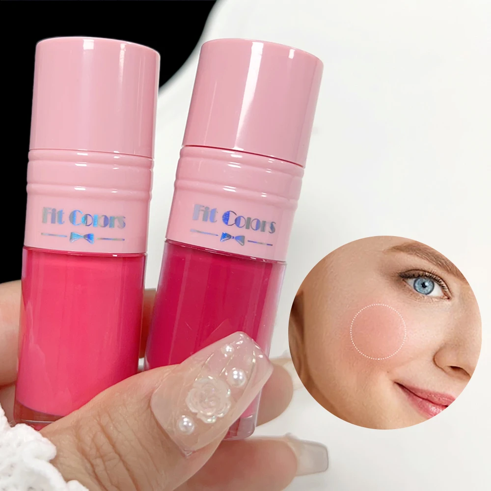 Fluwelen Matte Vloeibare Blush Hydraterende Roze Blusher Natuurlijke Gemakkelijk Te Vegen Gezichtscontour Verheldert Make-Up Blush Stick Met Spons