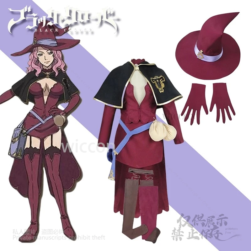 

Anime Vanessa Enoteca Cosplay Costume Gloves Hat Full Sets XS-3XL Witch Suit Halloween Carnival Party Role Play Props Customzied