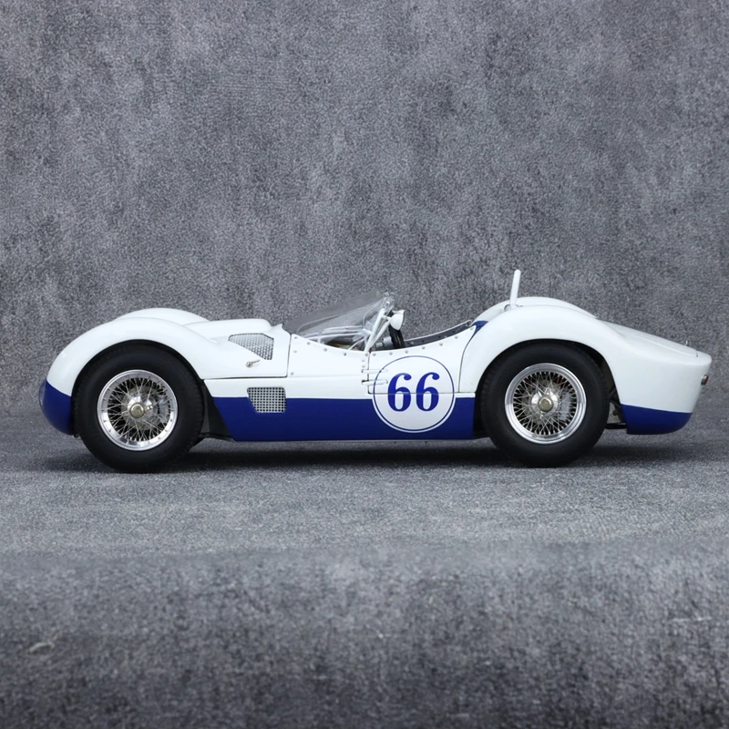 New Cmc 1:18 Maserati Birdcage Tip61 Birdcage #66 Blue And White Simulated Alloy Miniature Die-Casting Car Model Custom Toy Gift
