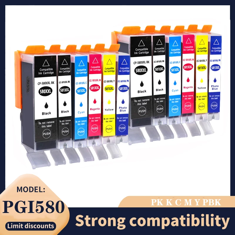 

PGI580 CLI581 Ink Cartridge For Canon 580 581 PIXMA TS8150 TS8151 TS8152 TS8250 TS8251 TS8252 TS8350 TS9150 TS9155 printer