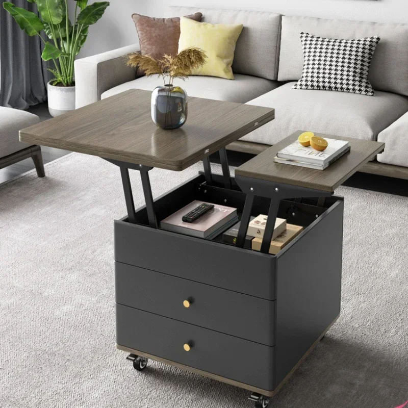 

Small Apartment Lifting Coffee Table Dual-Use Simple Style Living Room Home Retractable Folding Table