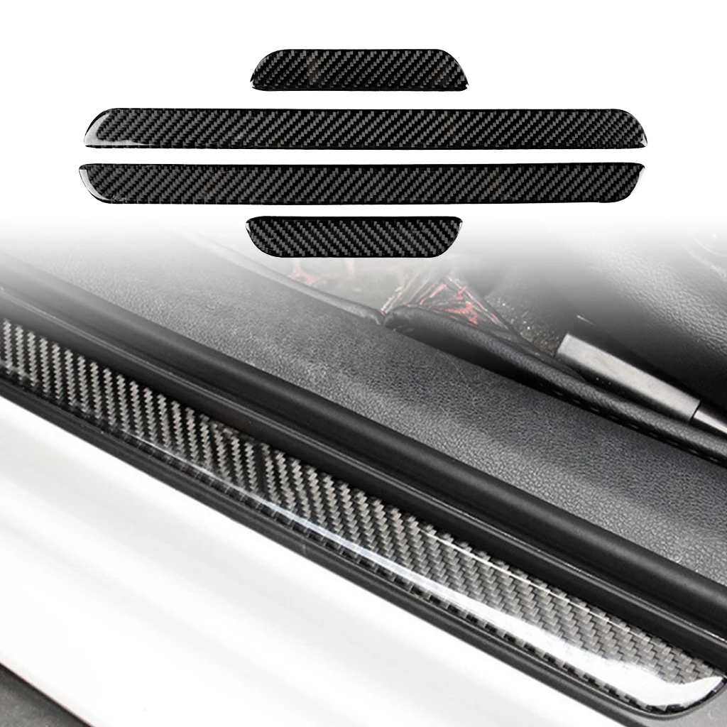 

4pcs Carbon Fiber Car Outside Door Sill Plate Guard Frame Trim Fit For Audi A3 2013-2017 Car Styling Decorate Covers Accessories