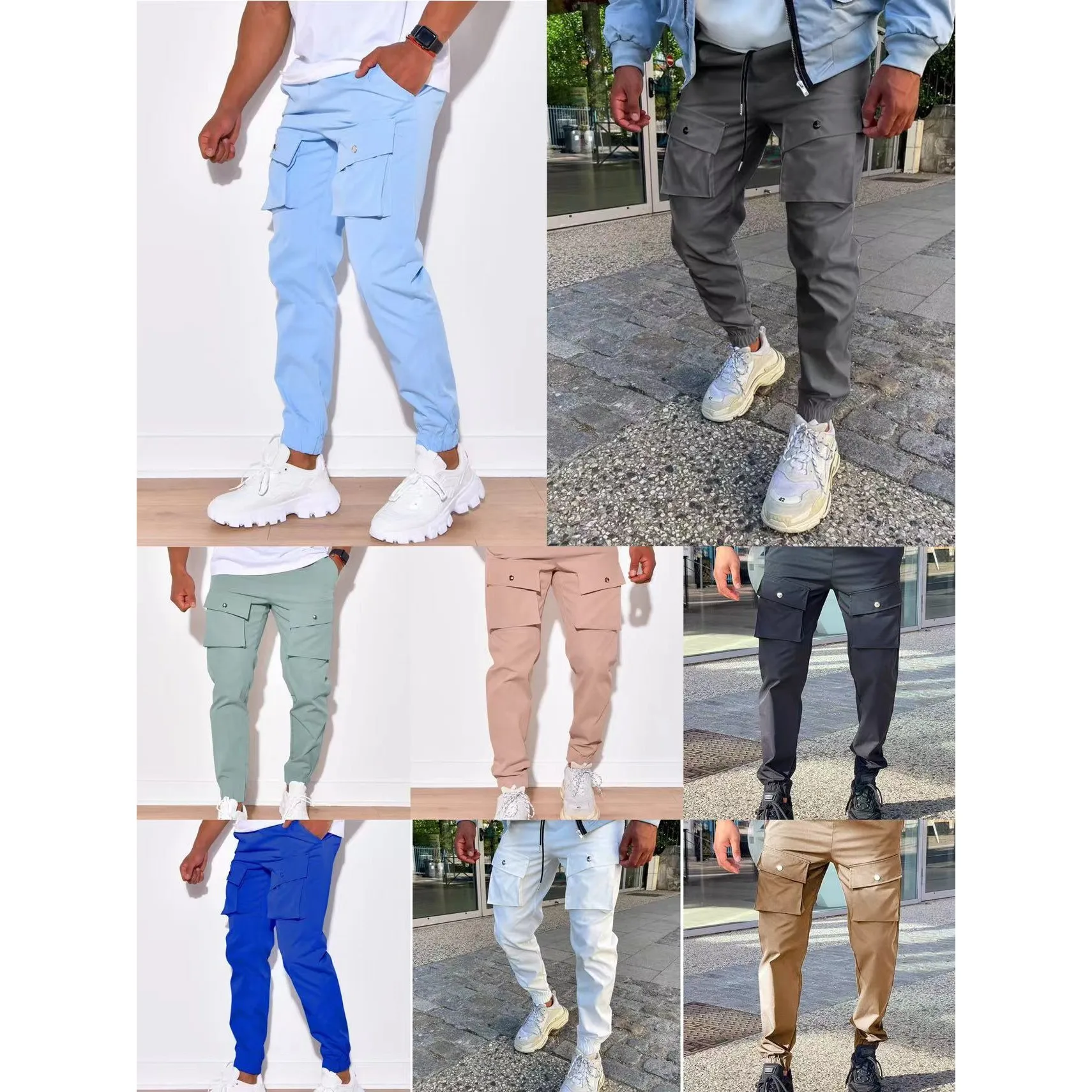 

Универсальные мужские брюки для спецодежды, повседневные длинные брюки с несколькими цветами, свободный крой со средней талией, молодежная повседневная одежда, осенний сезон
