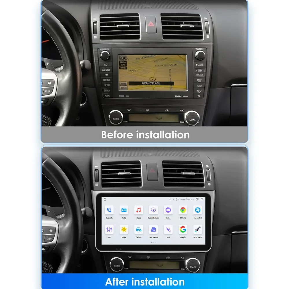 Suitable for 08-15  Avensis T27 car MP5 Android large screen navigation gps all-in-one machine