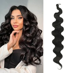 Body Wave szydełkowe włosy 24 Cal miękkie długie włosy syntetyczne plecionki przedłużające falisty naturalny kolor szydełkowe włosy przedłużanie dla kobiet