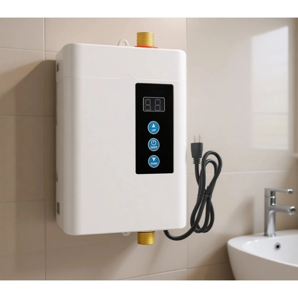 

Проточный электрический водонагреватель 110В 3000Вт с дистанционным управлением, регулировкой температуры и ЖК-дисплеем для кухни и ванной комнаты