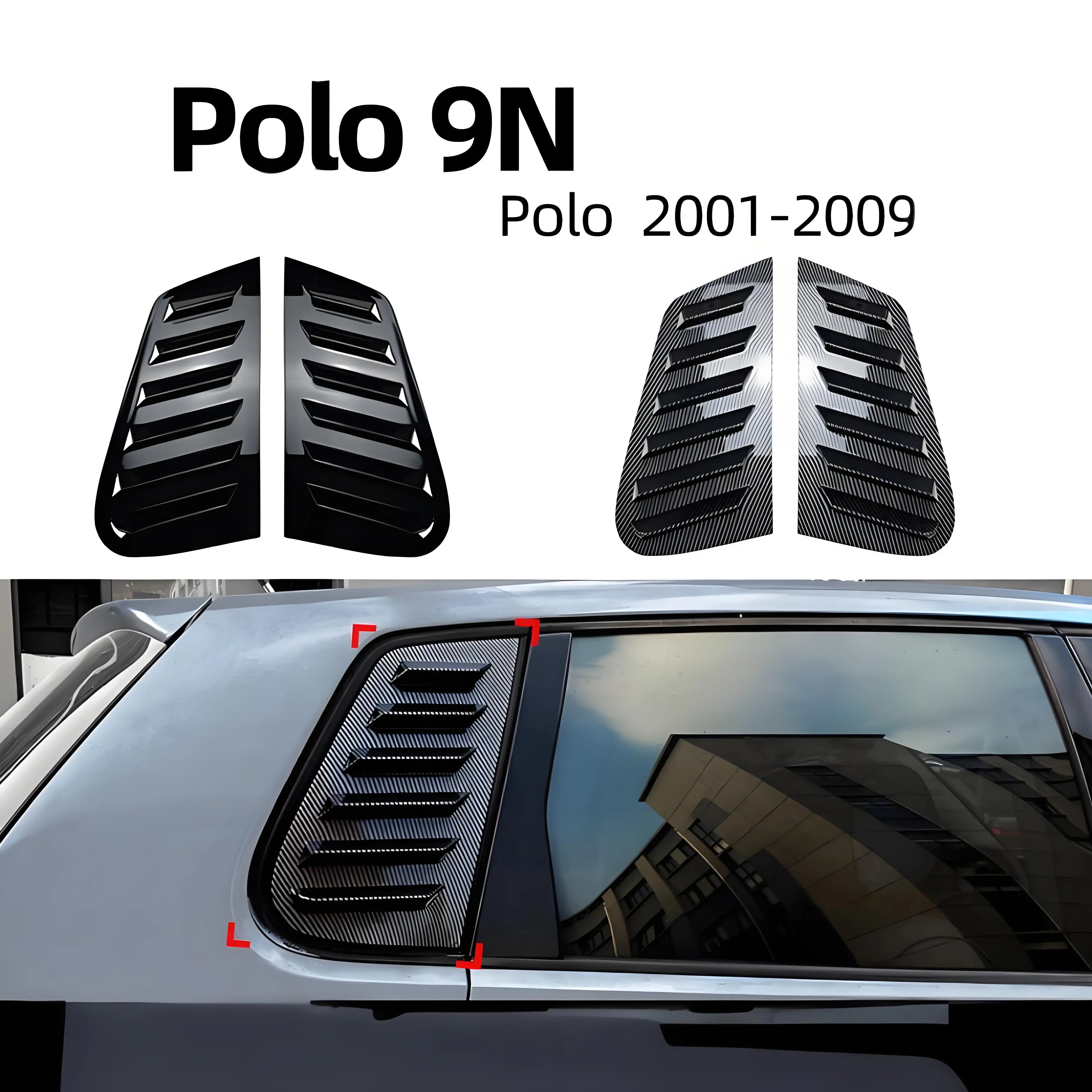 

Заднее боковое окно автомобиля, жалюзи, вентиляционное отверстие, декоративная крышка для VW Polo 9N 2001-2009, жалюзи для лобового стекла, автостайлинг, внешний аксессуар