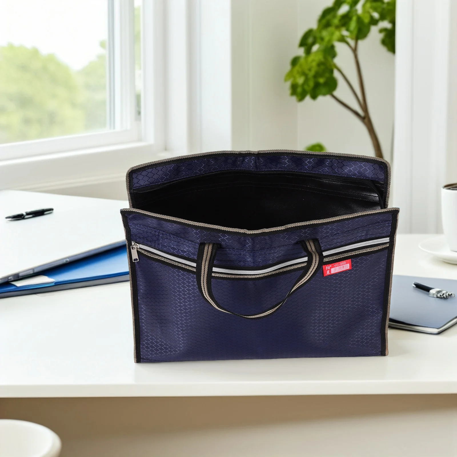 حقيبة مستندات محمولة ذات سعة كبيرة مقاومة للماء من قماش أكسفورد حقيبة تخزين لأوراق الكمبيوتر المحمول والسفر التجاري #2