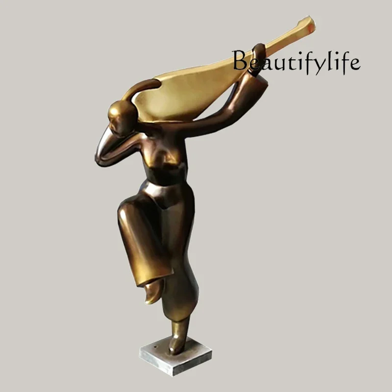 Abstract human sculpture ornament Modern Chinese figure decoration Floor resin artwork in hotel lobby decoration ornament