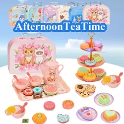 7 Afternoon Tea Sets Kid Pretend Play Toys Girls Play House Kitchen Food For Children Party/Picnic Gift Simulation Cup Cake