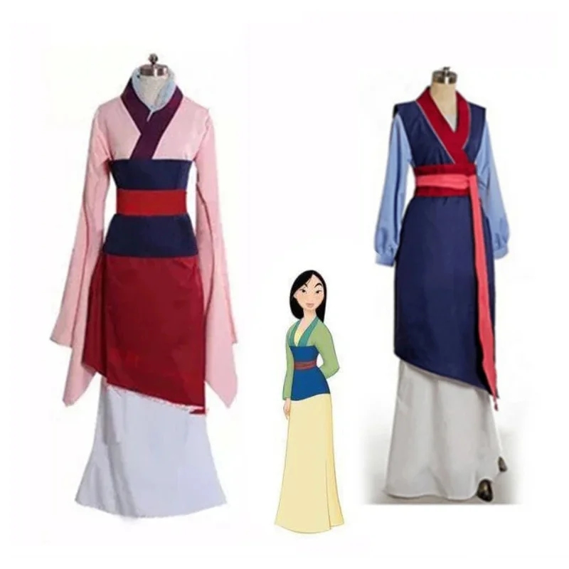 Robe de princesse Hua Mulan pour enfants et adultes, bleu, rouge, cosplay de film, sur mesure, Halloween, scène, fille, femme