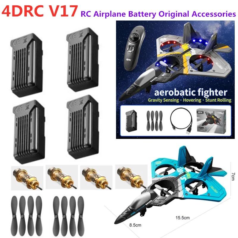 V17 RC Remote Control Airplane Battery 4D-V17 Drone Battery V17 Propeller motor usb For 4DRC V17 Battery Original Accessories