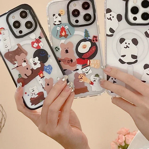 

Cartoon Bear MagSafe Phone Case Cover for IPhone 11 12 13 14 15 Pro Max Case for IPhone 15 Pro Max