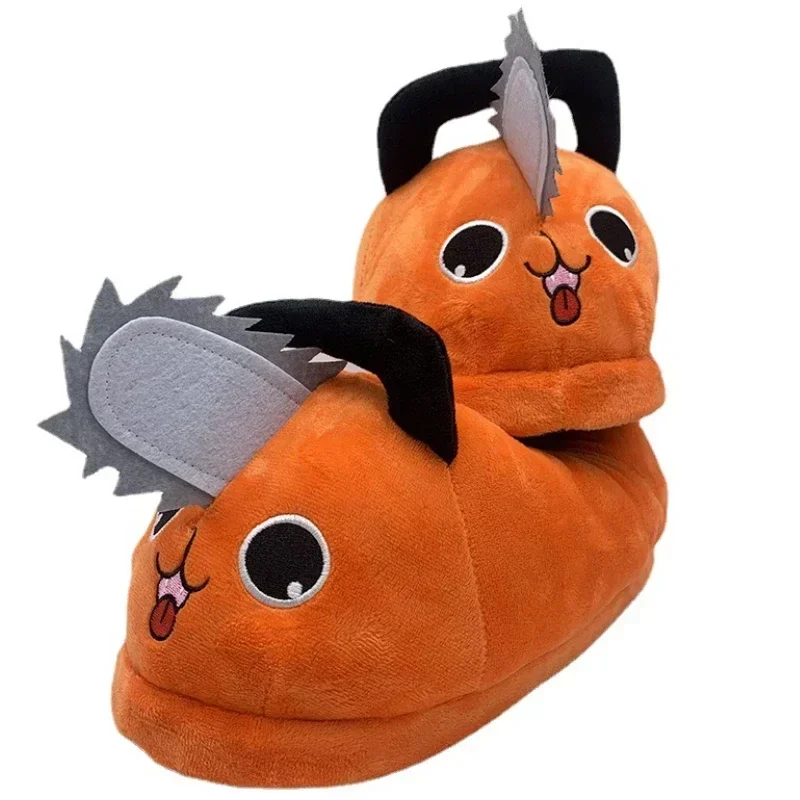 Winter Electric Saw Slippers Fashion Anime Cute Plush Warm Comfortable Indoor Household Women Men Cotton Shoes Uniform Size2025