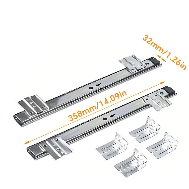 Under Desk Keyboard Tray Pull Out Holder Sliding Rails Computer Home Office Student Dormitory