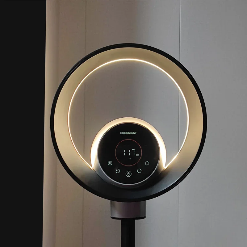 Oem Odm Night Light Smart Tuya Remote Control Leafless Bladeless Standing Fan With Air Purifier H13 H14 Hepa