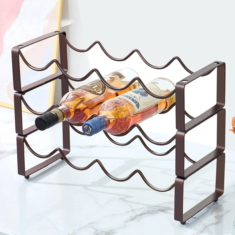 

Creative Vintage Wire Metal Wine Rack Wine Display Rack Storage Bottles Rack Stand Cup Holder Home Accessory Bottles