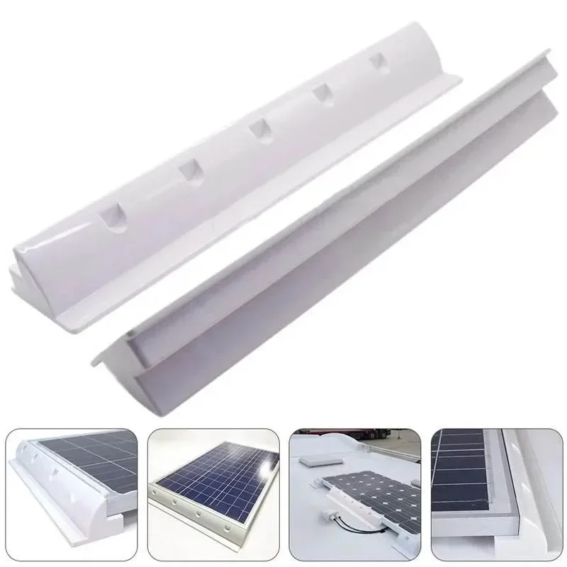2Pcs/Set Solar Panels Spoiler Bracket ABS Plastic Long Side Photovoltaic Panel Mounting Holder For RV Yacht Boat Motorhome