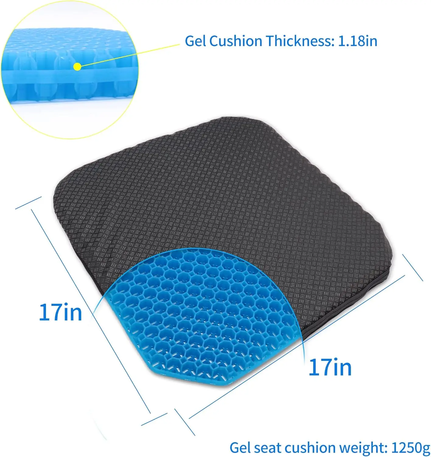 Gel Seat Cushion, Double Layer Egg Gel Cushion for Pressure Relief, Seat Cushion for The Car,Office,Wheelchair&Chair.Breathable