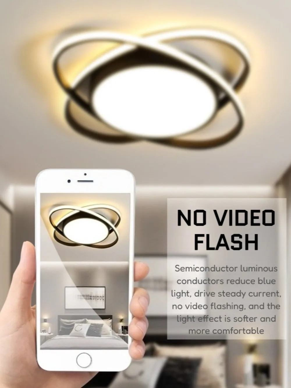 الحديثة LED غرفة المعيشة مصباح السقف البيضاوي φ53 سنتيمتر عكس الضوء مصباح السقف لغرفة النوم غرفة الطعام غرفة المعيشة استوديو الممر مكتب #2