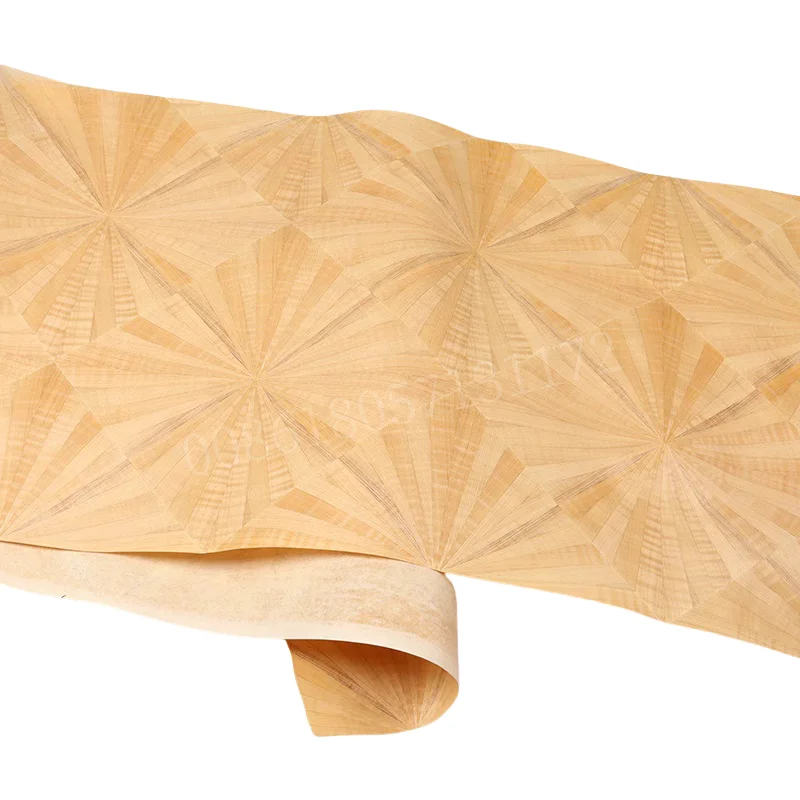 Natural Maple Wood Braided Veneer with Rhombus Diamond Parquet Texture,Figured,60x250cm,1pc, for Furniture Hotel Decor,Original