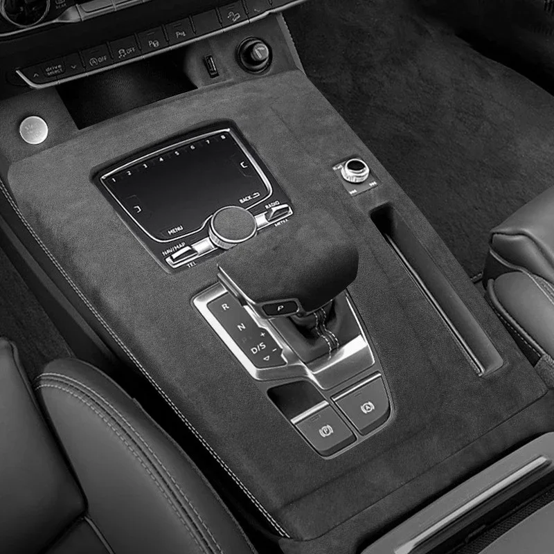 

For LHD Audi Q5 2018 2019 2020 2021 2022 2023 2024 Suede Leather Overlays Interior Trims On Doors, Gears, Central Console